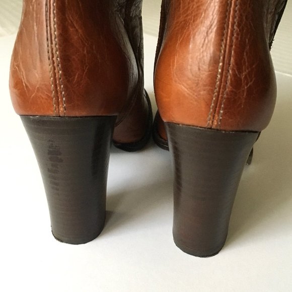 KENNETH COLE "Going Studly" Leather Heeled Western Boots Brown 7.5M - Picture 7 of 10